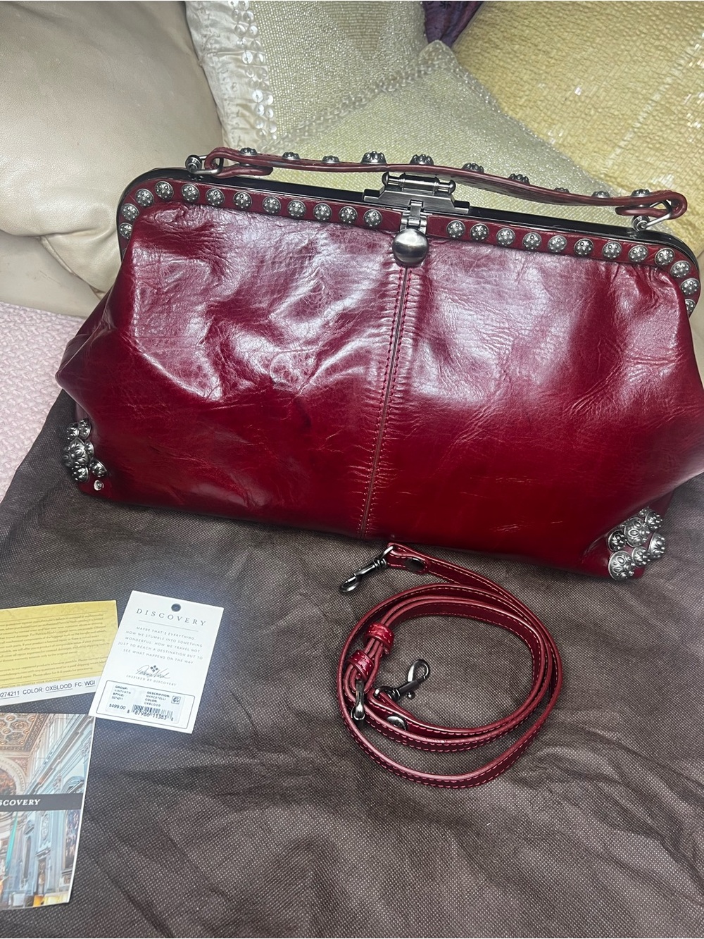 Patricia Nash Oxblood Discovery Collection Satchel - Picture 4 of 17